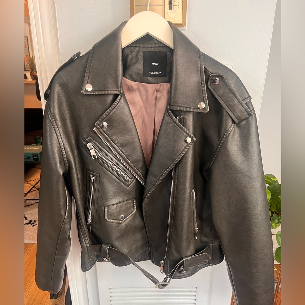 MANGO faux leather oversized jacket